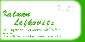 kalman lefkovits business card